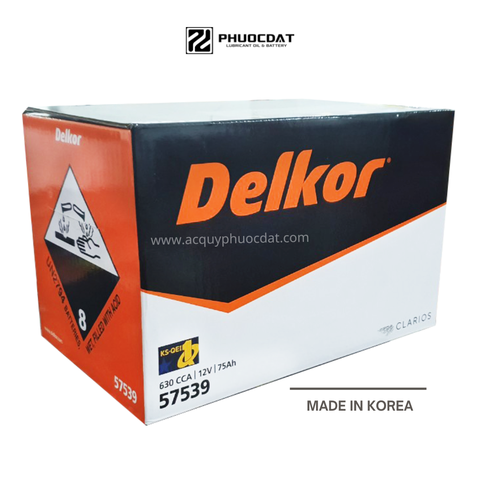 Ắc quy DELKOR 12V 75AH DIN 57539 Cọc chìm
