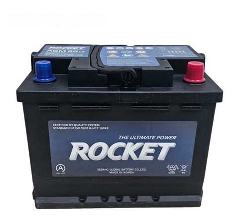 Ắc Quy Rocket AGM L2 12V 60Ah Công Nghệ AGM Cao Cấp