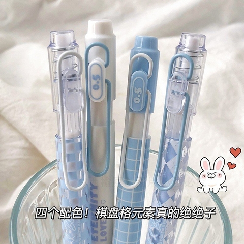 Set 4 Bút Gel Đen - Mura M8152  White &Blue