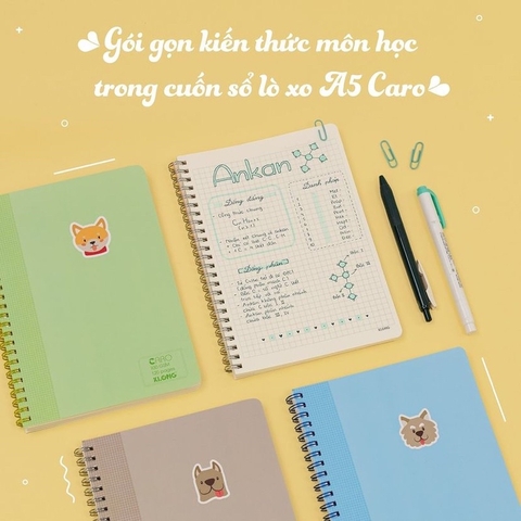Sổ Lò Xò Kép Caro A5 - 120T Klong MS535