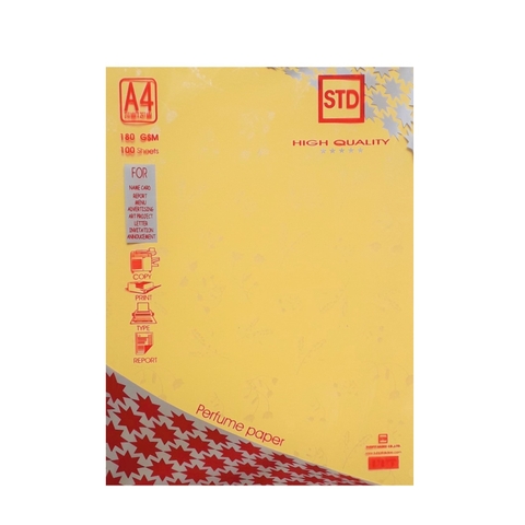 Bìa thơm A4 STD - 180gsm - vàng