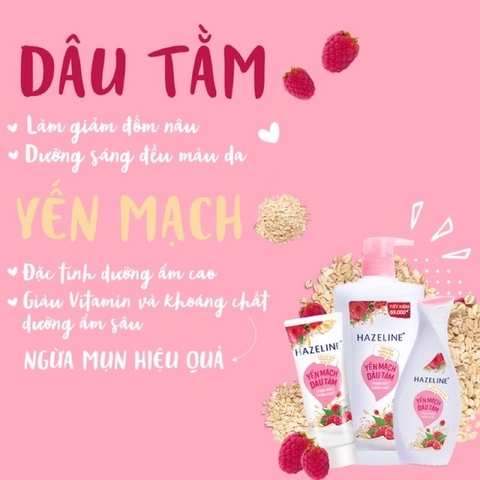 Sữa tắm Hazaline yến mạch dâu tằm - 900ml