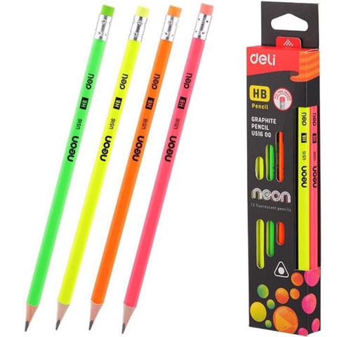 Bút chì 2B Deli U514 Neon