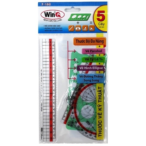 Bộ 5 Cây Thước Dẻo Trắng WinQ (T-160)