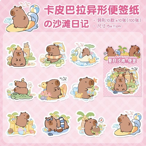 Túi 100 Tờ Note Hình Capybara