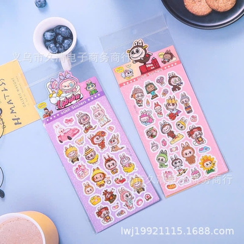 Set 3 Tấm Sticker Labubu Bling