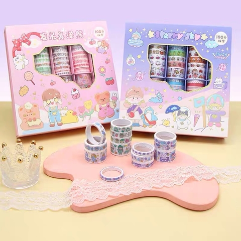 Hộp 100 Washi Tape - Cuộn