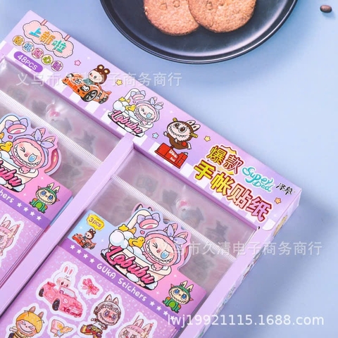 Set 3 Tấm Sticker Labubu Bling