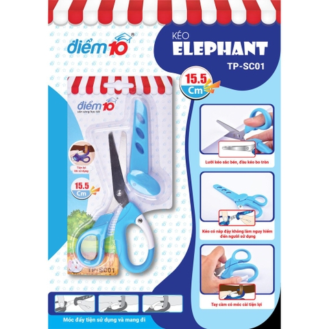 Kéo Học Sinh Có Nắp Đậy Điểm 10 Thiên Long TP-SC01