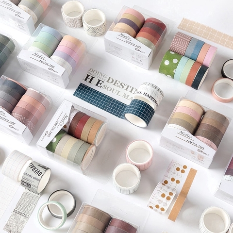 Bộ 10 Washi Tape trơn WA09 - Modern - Quotes