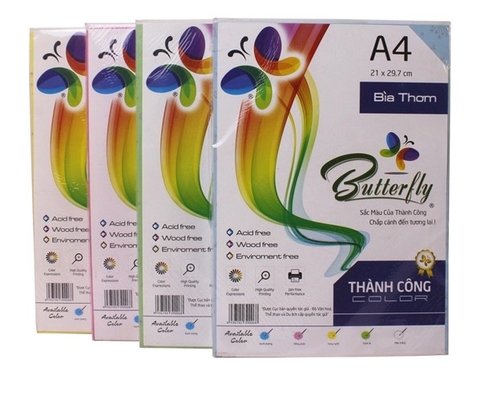 Bìa màu A4 160 gsm dạ quang