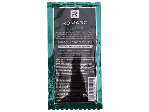 Dầu gội hương nước hoa Romano Classic tóc chắc khoẻ 5g x 14 gói