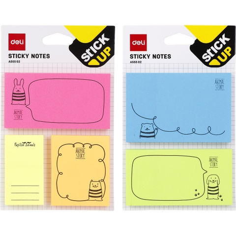 Giấy Nhắn Hình Học Sinh 4 Hình Deli EA55502