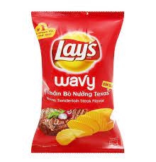 Bánh Snack Lays - Vị Thăn Bò Nướng Texas 56g