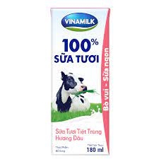 Sữa Tươi Vinamilk 100% vị Dâu - 180ml