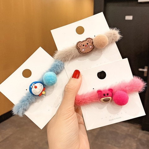Scrunchies Lông Mềm Gắn Icon