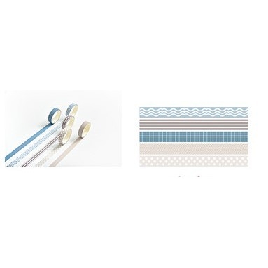 Bộ 5 Washi Tape WA01 - Chấm Xanh