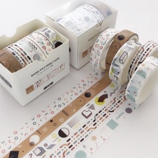 Bộ 5 Washi Tape WA01 -Trắng