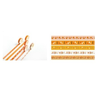 Bộ 5 Washi Tape WA01 - Màu Cam