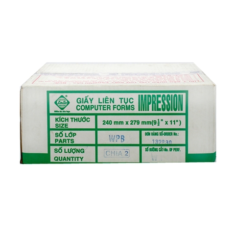 Giấy liên tục 240x279mm - chia 2