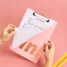 Trình Ký A4 Nhựa Dẻo INS Hồng NJ378