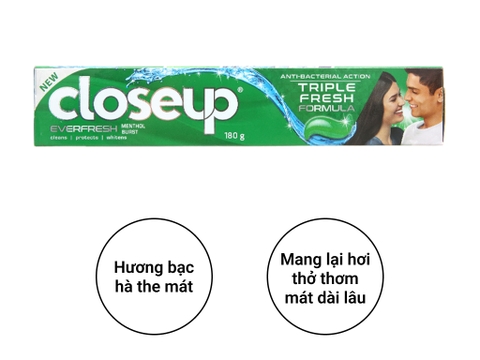 Kem đánh răng CloseUp 180g Bạc Hà
