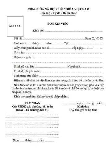 Mẫu đơn xin việc