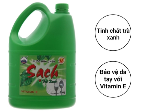 Nước rửa chén NET Sạch trà xanh can 3.88 lít