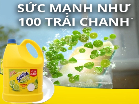 Nước rửa chén Sunlight Chanh 100 -  Can 3.48 lít