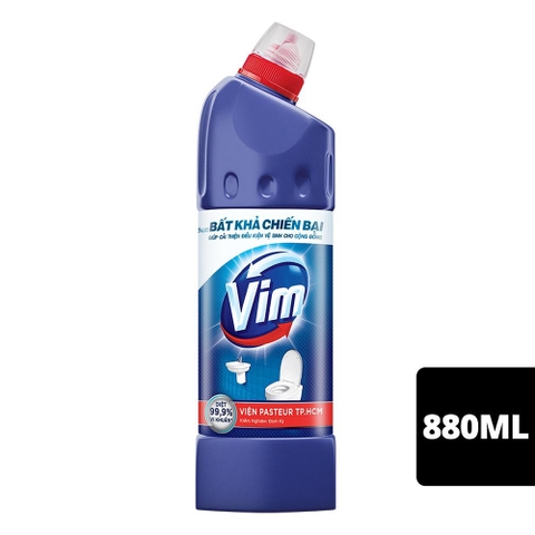 Nước tẩy bồn cầu Vim xanh biển diệt khuẩn chai 880ml
