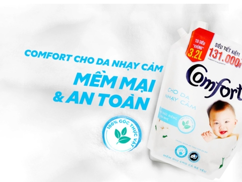 Nước xả Comfort Cho Da Nhạy Cảm - túi 3.2 lít