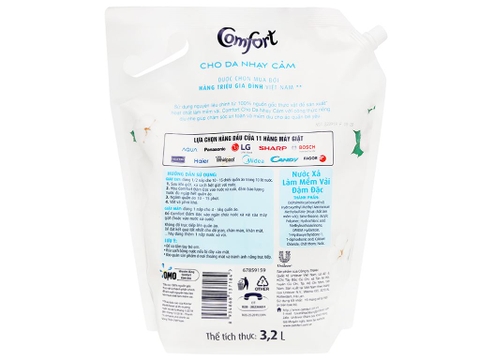 Nước xả Comfort Cho Da Nhạy Cảm - túi 3.2 lít
