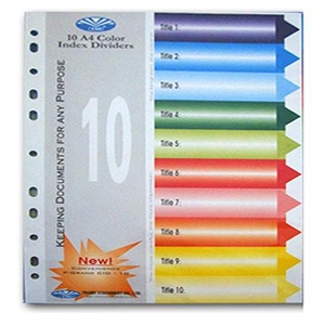 Bìa phân trang nhựa 10 màu