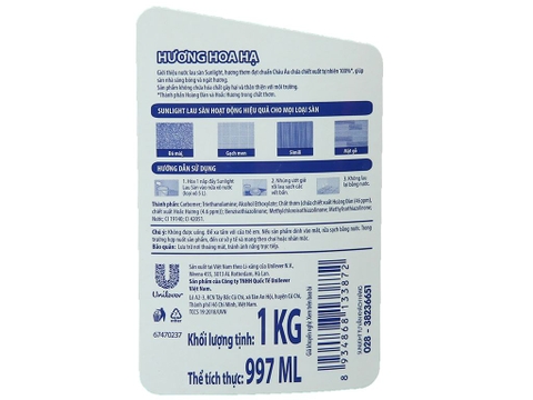 Nước lau sàn Sunlight Hương Bạc Hà 1kg