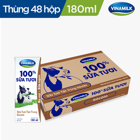 Sữa Vinamilk 100% vị Socola - 180ml