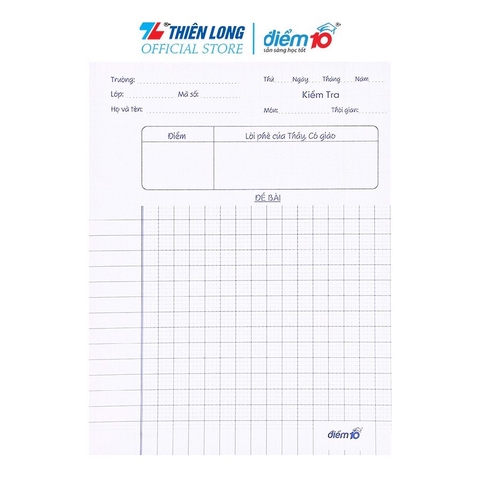 Giấy kiểm tra TP-GKT07 (4 ô ly vuông)