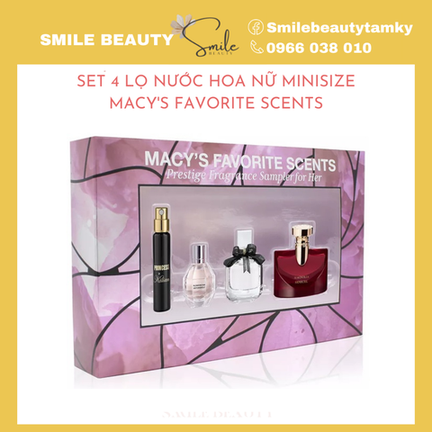 Set nước hoa nữ 4 chai minisize trong bộ sưu tập Macy's Favorite Scents