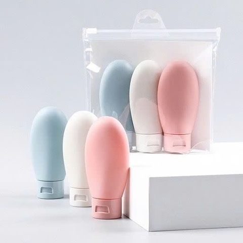 Bộ Chiết Mỹ Phẩm Silicon 3 MónSet 3 Chiết Sữa Tắm, Dầu Gội Tiện Dụng
