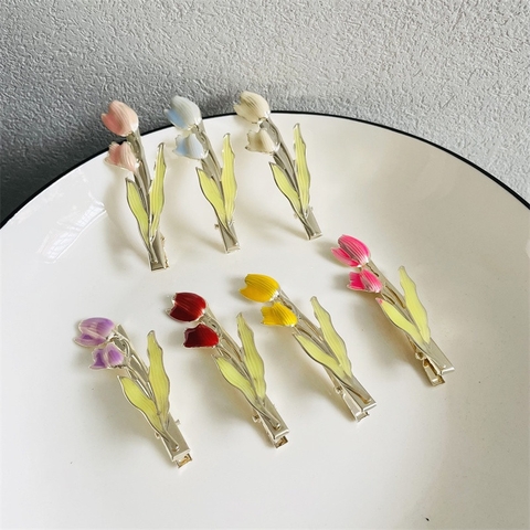 Kẹp tóc hình hoa tulip dễ thương