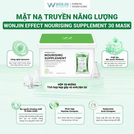 Mặt Nạ Wonjin Effect Nourising Supplement 350g xanh lá (hộp 30 Mask)