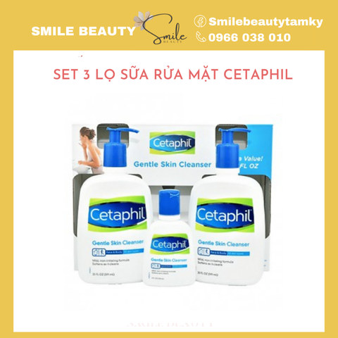 Set 3 sữa rửa mặt Cetaphil mẫu mới(591ml*2+118ml)