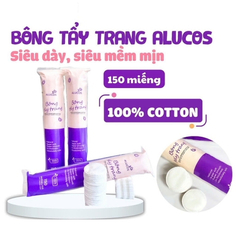 Bông Tẩy Trang ALUCOS 150 Miếng Tròn