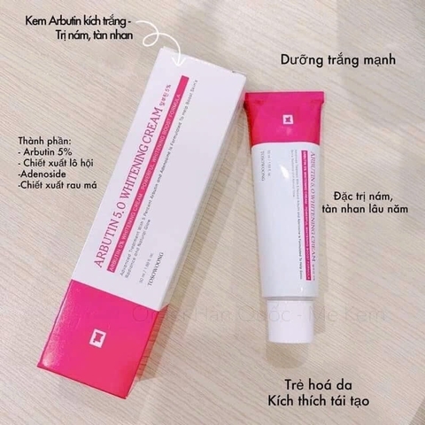 Kem dưỡng trắng trị nám Arbutin 5.0 Tosowoong 50ml