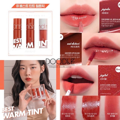 Set 3 thỏi son minisize Romand Best Tint Edition
