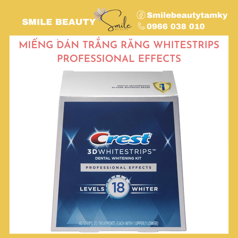 Miếng dán trắng răng Crest 3D Whitestrips Professional Effects