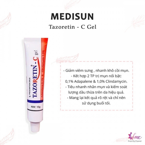 Gel mụn trứng cá Tazoretin-C Gel 15g