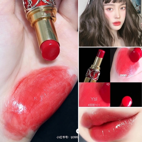 son YSL rouge volupte shine màu 101 đỏ dâu