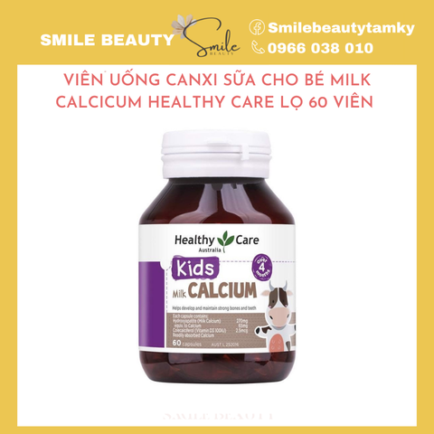 Viên uống canxi sữa cho bé Milk Calcium Healthy care lọ 60 viên