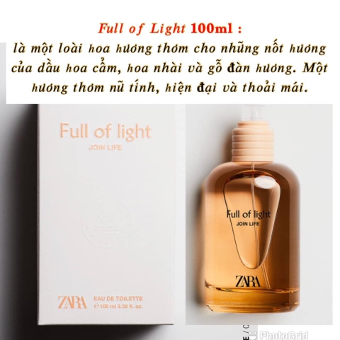 Nước hoa ZARA Full of light EDT 100ml
