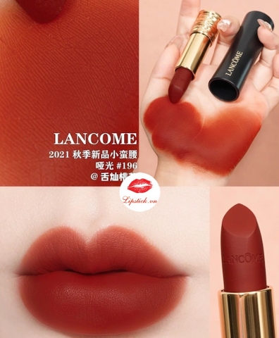 Son Lancome 196 Orange Sanguine Drama Matte Màu Cam Cháy mini